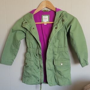 Girls Cat & Jack Green Jacket with Purple Interior